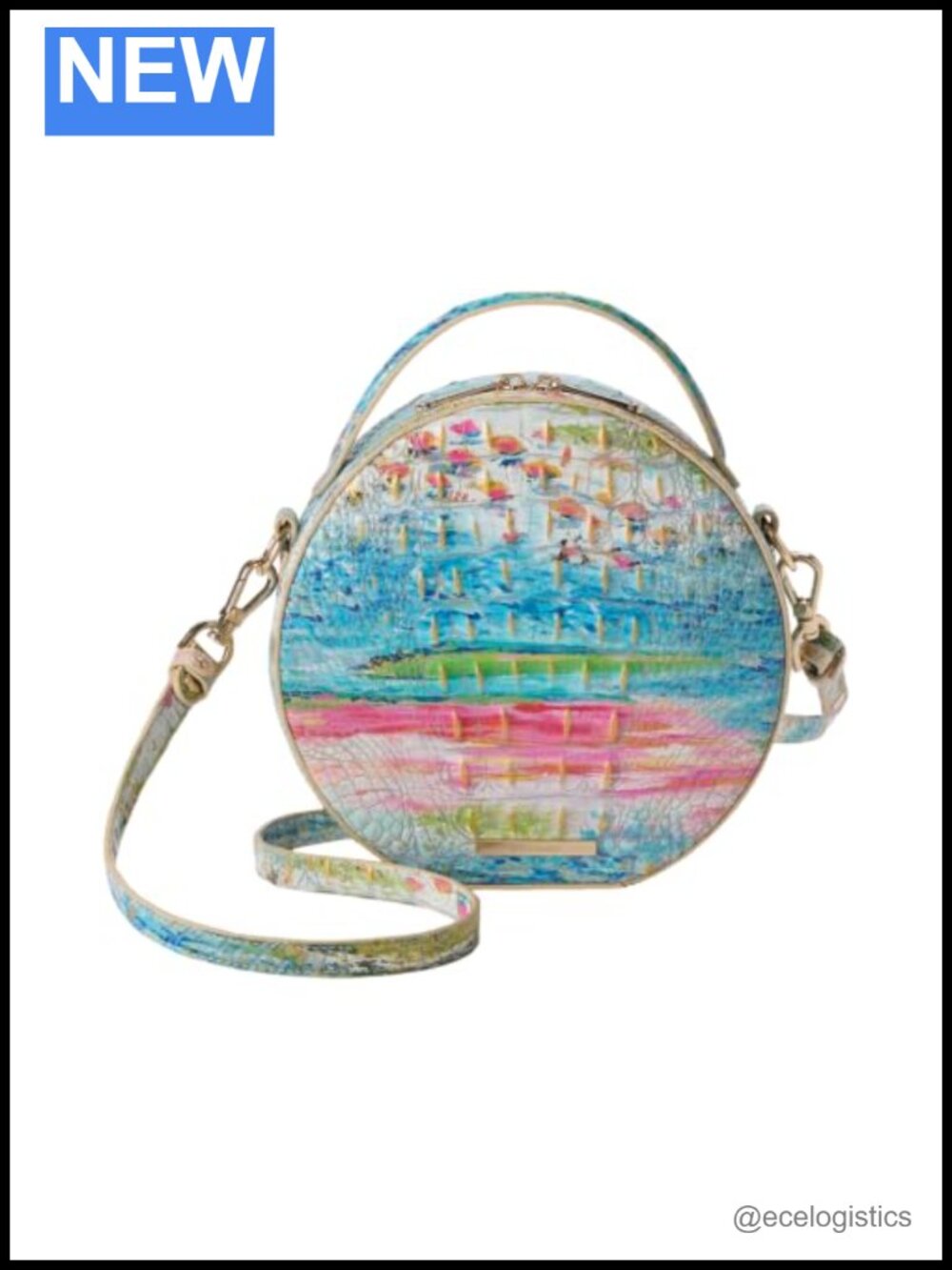 Genuine Leather Round Crossbody Satchel Bag
